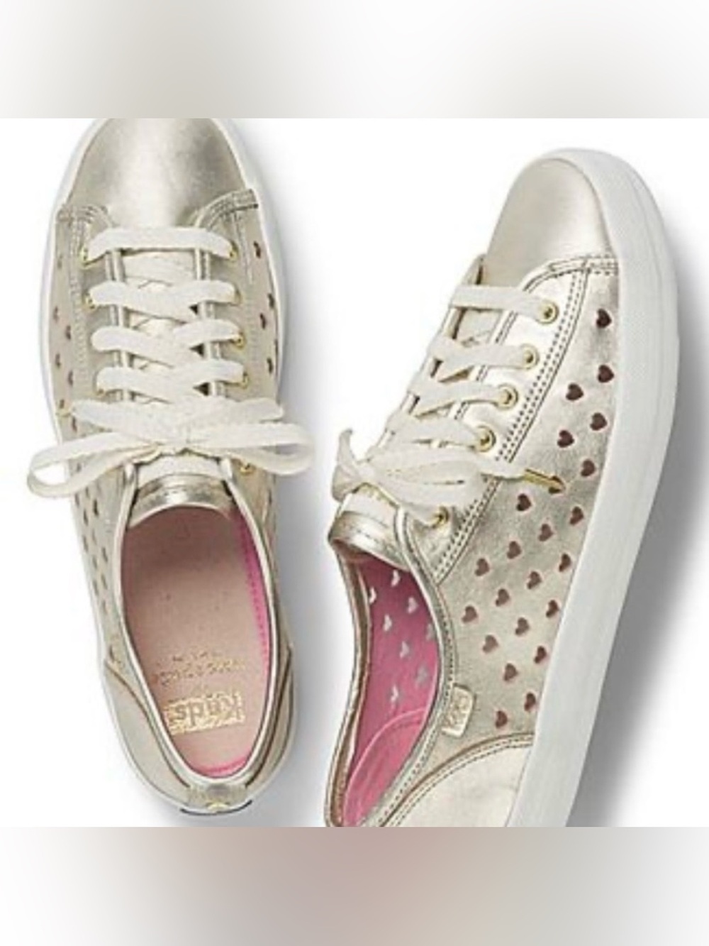 NWOT Keds x Kate Spade New York Kickstart Heart Leather Metallic Size 8.5